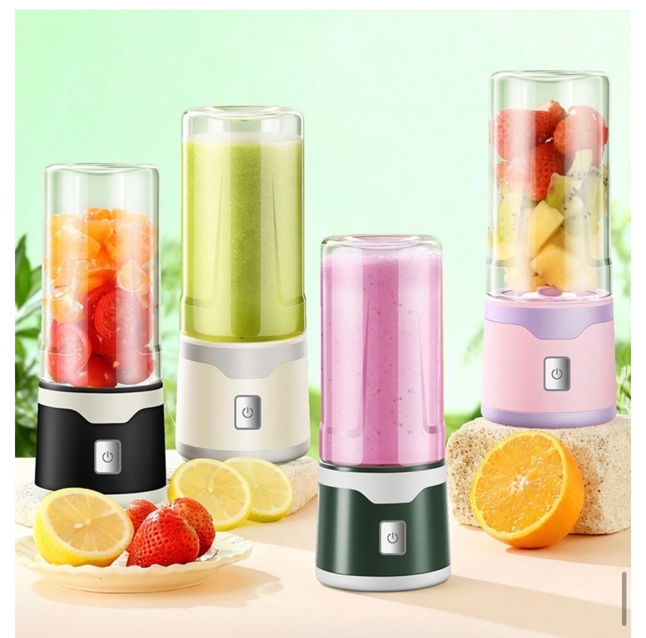 Multifunctional Rechargeable Electric USB Juicer Cup Double Cup Handheld Mixer Cup 500 ML Blending Juice Cup Outdoor