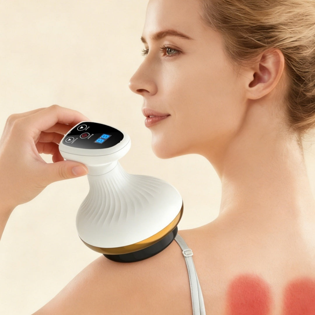 Placă electrică Gua Sha Dispozitiv de masaj cu ventuze Frumușete Perie electrică Meridian Masaj abdominal acasă Placă Gua Sha Masaj