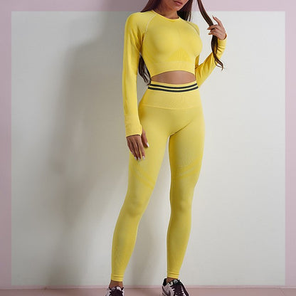 Set sport fără cusături pentru femei, ținută de antrenament, pantaloni yoga tip "Booty"
