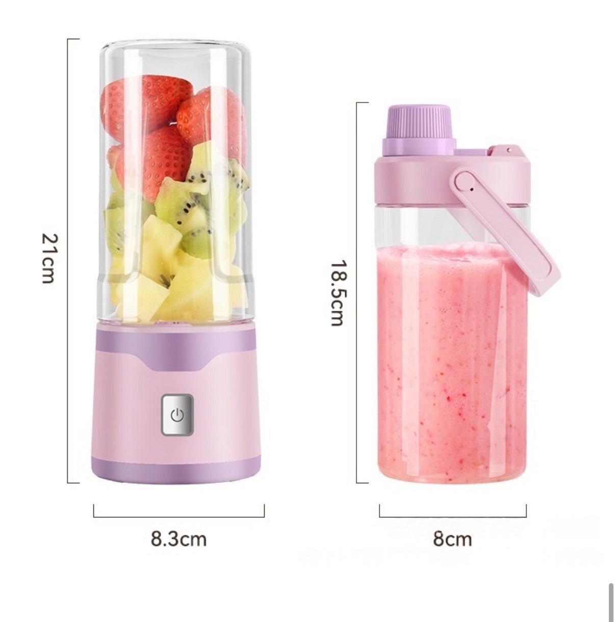 Multifunctional Rechargeable Electric USB Juicer Cup Double Cup Handheld Mixer Cup 500 ML Blending Juice Cup Outdoor